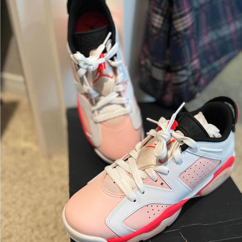 Nike Air Jordan 6 Retro Low Pink and White Sneakers